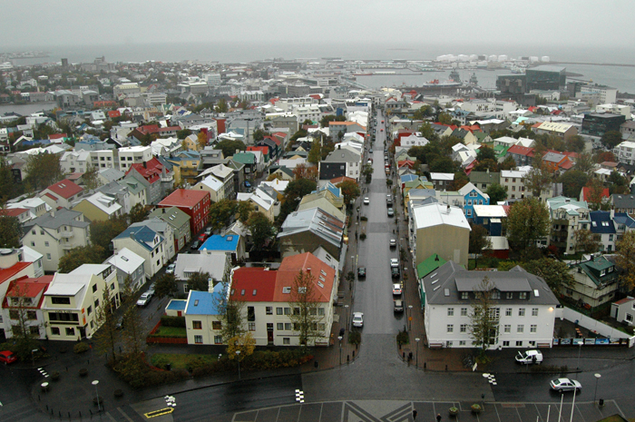 View from Hallgrimskirkja (church in Reykjavik)
